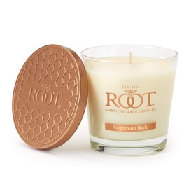 Root Candles Holiday Scented Candles Honeycomb Veriglass Premium Handcrafted Beeswax Blend Candle, Small, Peppermint Bark