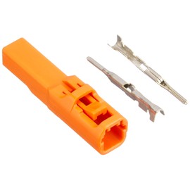 Kitaco 0900-755-02058 Turn Signal Connector Honda TYPE2 2 Pole Left Side Male Universal Orange