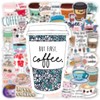 Cute Coffee Cup Stickers, 50PCS Funimost Vinyl Waterproof Stickers for