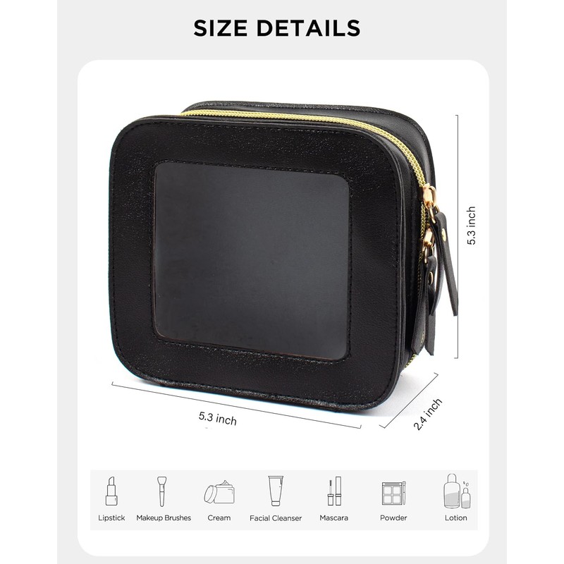 LETGO Mini Makeup Bag,Clear Makeup Bag Cute Travel Makeup Bag