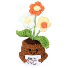 Pocket Hug Colourful Bouquet Lucky Charm, Cute Thank You Gifts, Creative Knitting Wool Colleague Gift, Thank You For Helping Me Grow, Gift for Friends, Colleagues and Family
