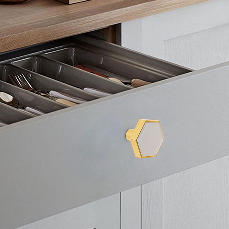 SWZHAI 12 Pcs Gold Knobs for Dresser Drawers, Brushed Brass