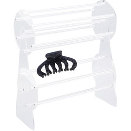Organizador de clips de garra, soporte de clip de garra - Organizador de accesorios para el cabello giratorio de 360 grados Soporte de exhibición transparente de 14 filas, organizador de almacenam