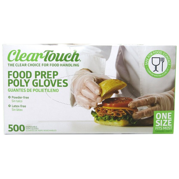 Medline Disposable Gloves, Latex, 500 Count, FDA Compliant, Food Preparation