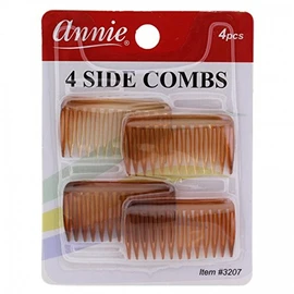 Annie Side Combs Small 4 pcs Brown #3207