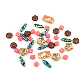 15 g Mix of Czech Glass Beads Dagger, Carrier, Lentil amd Star Beads with Special FRESCA Decor 001, for Jewellery and Dress Design