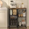 Rolling Microwave Cart with Storage, Microwave Stand with Drawers, Kitchen