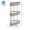 iDesign York Metal Wire Corner Standing Shower Caddy 3-Tier Bath