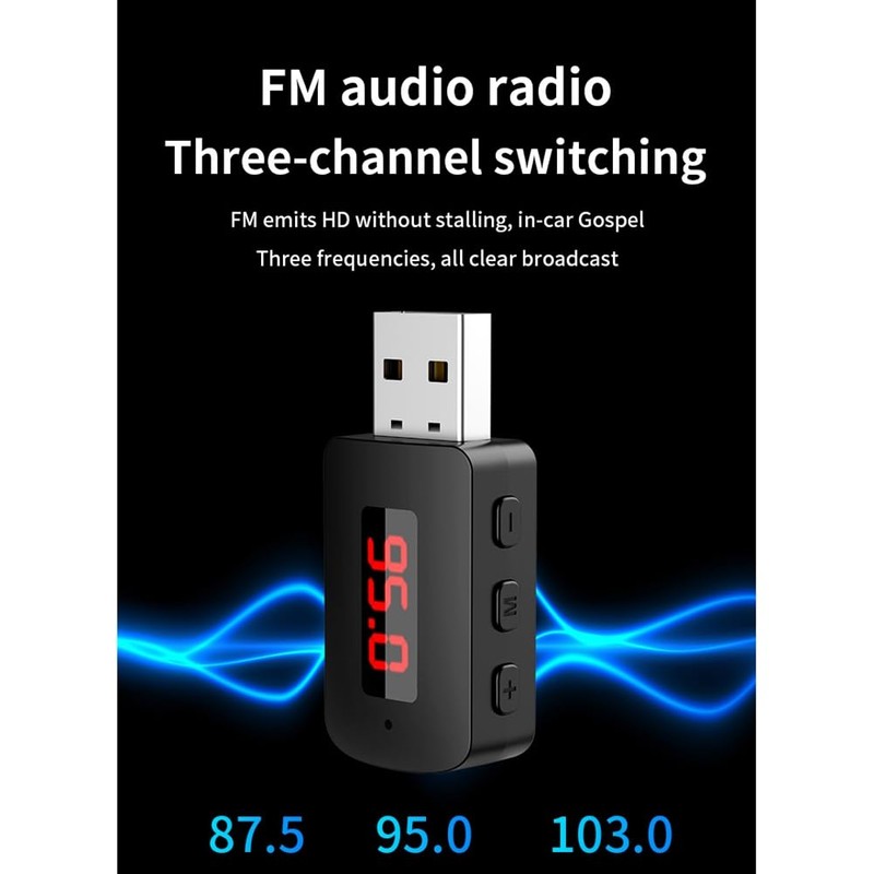 Daiilg Car Bluetooth 5.4 Aadapter FM USB Transmitter Receiver Handsfree