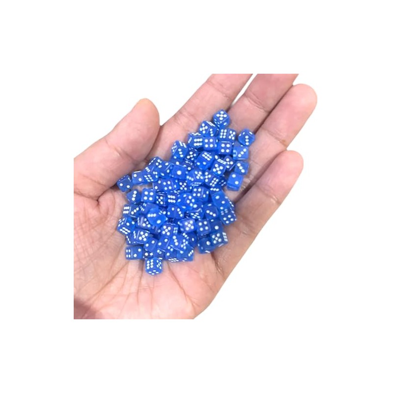 100PCS Small Transparent Blue dice Assorted 1/5" 5mm D6 Mini