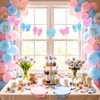 Hotop 6.5ft Pink and Blue Velvet Bow Garland Banner -