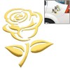 Sticker Gold Chrome 3D Emblem Rose Flower Car Motorcycle Styling