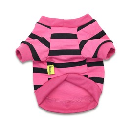 Dog Jumpers Striped T Shirts for Dogs Sweatshirt Pet Clothes Small Dog Sweater, Medium, Rose