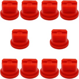 10Pcs Spray Nozzle Tips Set, 110 Degree lat Fan Shaped Plastic Nozzle,0.4mm Pore, for the Replacement Boom Pump Sprayer Knapsack, Agricultural Greenhouse Sprayer Tank Garden Weeding (Red,0.4mm)