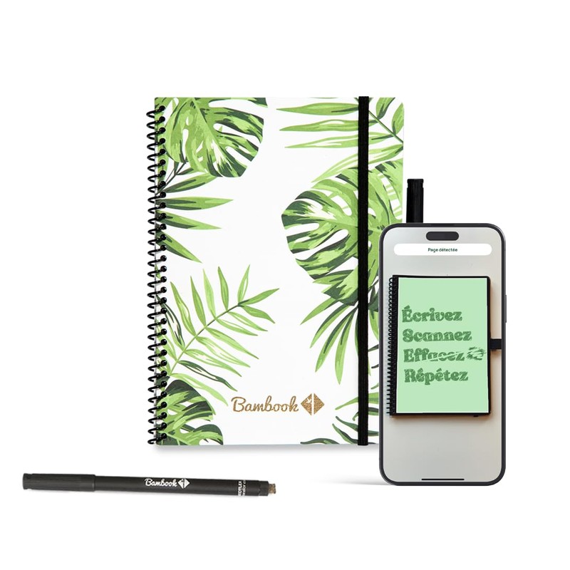 BAMBOOK Tropical Notebook - A5 - Blank, Reusable Notebook, Notepad,