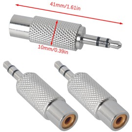JJHXSM 4PCS Dual Channel 3.5mm Stereo Plug Male to RCA Female Metal Adapter Connectors for Connecting Audio Component Connection and Professional Audio Equipment