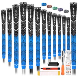 Saplize Cross Cord Golf Grips 13 Pack, Innovative Anti-slip Design, 13 Grips with All Kits, Hybrid Golf Club Grips, CL09 Series, Blue Midsize