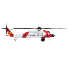 DCD Sikorsky HH-60J Jayhawk Helicopter White and Red "United States Coast Guard" with Runway Section Diecast Model by Runway24