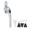 XFORT Locking Cockspur Window Handle Installation Kit in Satin Chrome,