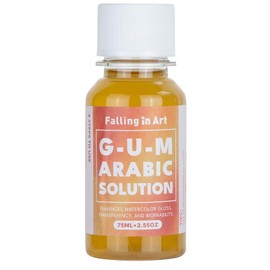 Falling in Art Gum Arabic Solution, Gum Arabic Liquid for Watercolor Painting, 2.5 Oz Bottle
