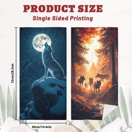 Poytmtiy Wolf Hand Towels for Bathroom Wolf Pack Moon Howling Animal Wildlife Bathroom Kitchen Towel Lightweight Breathable Face Towel for Gym Hotel Sport Decor 14"x28"