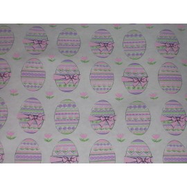 VTG EASTER EGG WRAPPING PAPER GIFT WRAP ADORABLE 2 YARDS NOS 1950 PINK GREEN