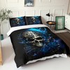 AILONEN Sugar Skull Duvet Cover King Size, 3D Skull Bedding