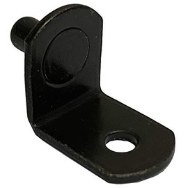 Desunia 5mm L-Shaped Bracket Style Cabinet Shelf Support Pegs with Hole - Black - 50 Pack