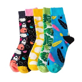 Men's Novelty Socks with Famous Person Patternt 5 Pairs 6-10 - c, size: 39-45
