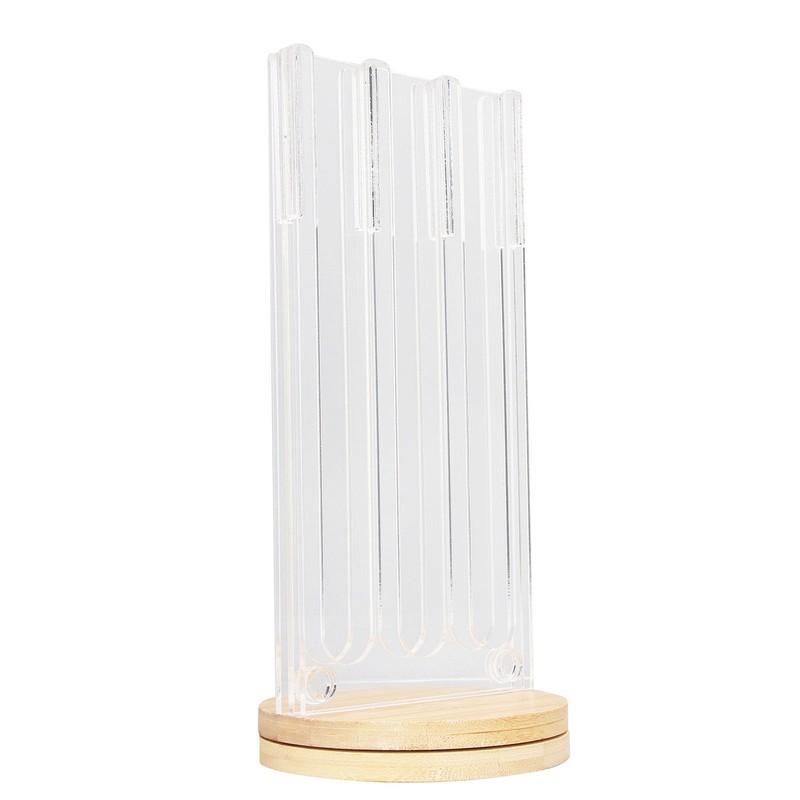 Coffee Capsule Holder Acrylic Bamboo Wood 48 Holes Rotatable Pod