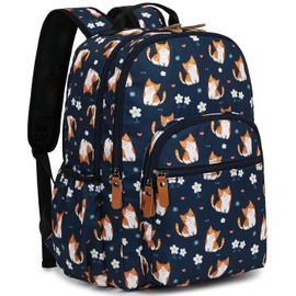 H HIKKER-LINK Travel Backpack for Women Large Laptop Backpack Water Resistant Stylish Backpacks Cute Cat College Dapack Shoulder Carry On Bag Dark Blue