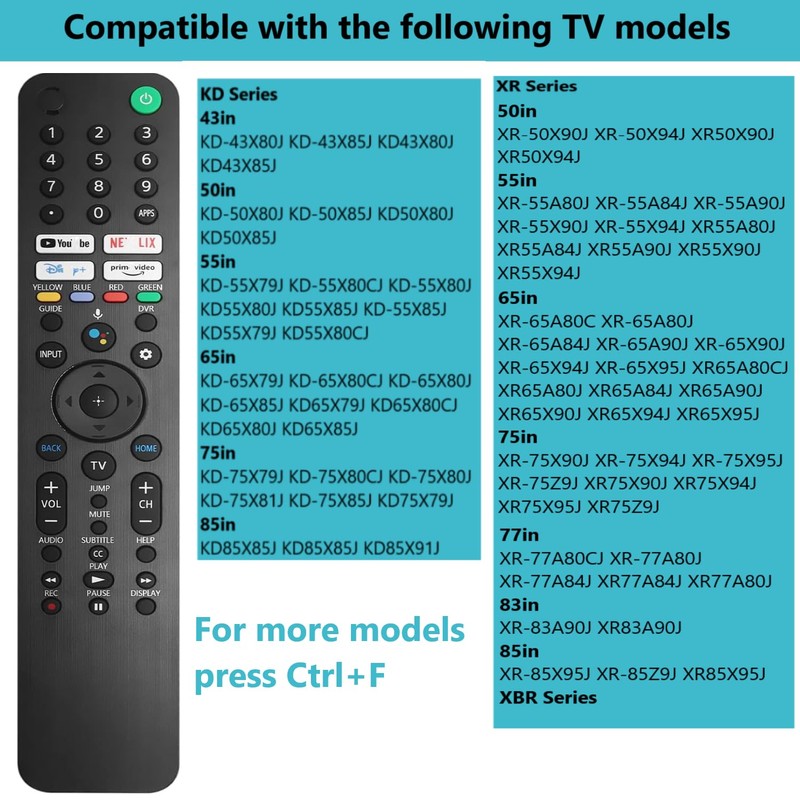 New RMF-TX520U MG3-TX520U Voice Remote Control for KD-43X KD-50X XR-50X
