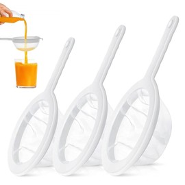3 Pcs White Fine Mesh Strainer, Juice Strainers, Kitchen Filtering Sieve,Usage Reusable Food Strainer, for Tea, Coffee, Soy, Milk High Density Milk Filter Spoon-200/300/400 Mesh