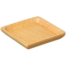 Alphax 902423 Small Plate, Wood Grain, 2.4 x 2.4 x 0.4 inches (6 x 6 x 1 cm), Beech, Komame Plate, Square