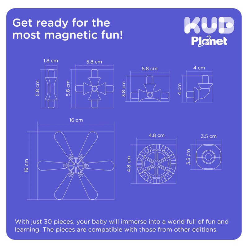 KUB Planet Magnetic Building Set - Astral Neon