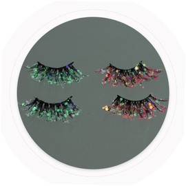 Baluue Sets Girls Luminous d Faux Eyelashes Sequin Glitter False Eyelashes for Night Out Pairs