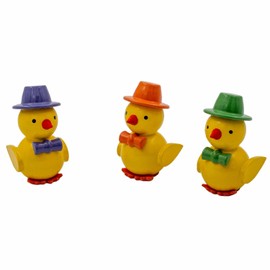 Seiffener Volkskunst Art Design Easter Decoration Easter Decoration from the Ore Mountains Handmade Chicks Easter Chicks Set of 3 5 cm with Hat