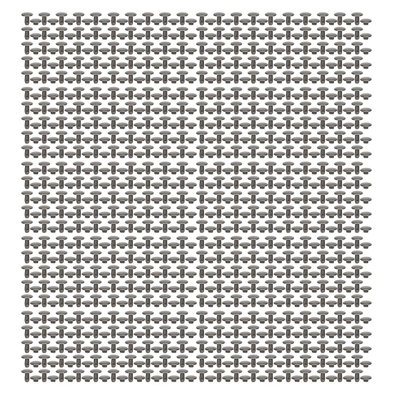500 Sets Leather Rivets 8x8mm Electroplating Process High Hardness Iron
