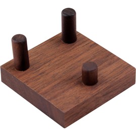 WAYUTO Walnut Crystal Display Stand Rock Display Holder Three-Peg Display Easel Stands for Fossil Coral Geodes Rock Mineral Agate S