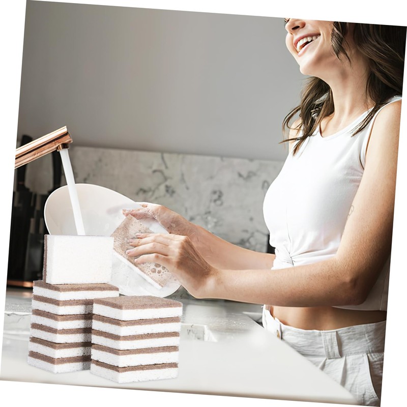 ULTECHNOVO 12Pcs Non Scratch Cleaning Sponges Highly Absorbent Coconut Fiber