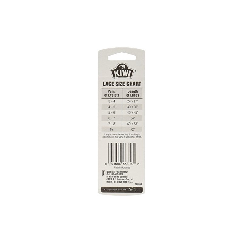 Kiwi Shoe laces, 27 in, wax black, 1 ct