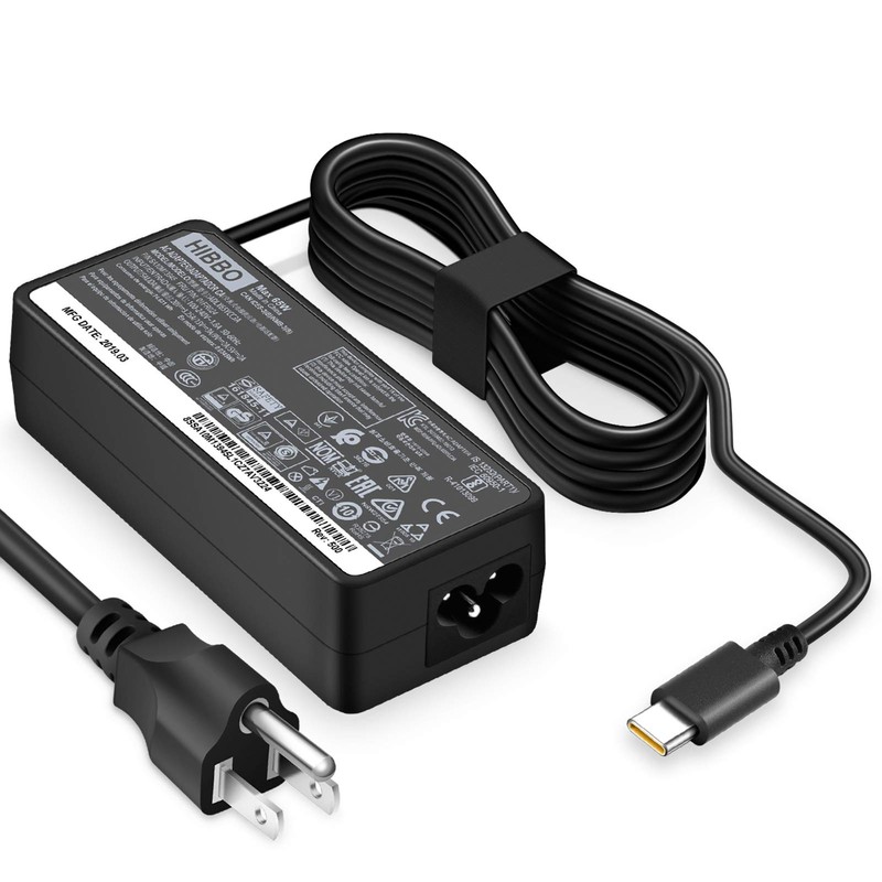 HIBBO Charger Compatible with Lenovo Laptop Computer 65W 45W USB