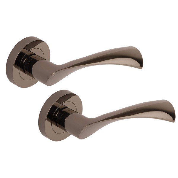 Excel DH3540 Flex Passage Door Handles on Round Rose, Black