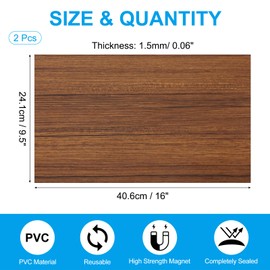 PATIKIL 16"x9.5" Magnetic Vent Cover, 2 Pack Floor Wall Air Registers Cover High Strength Magnetic Vent Blocker for Home RV HVAC Fireplace Furnace, Wood Grain Color