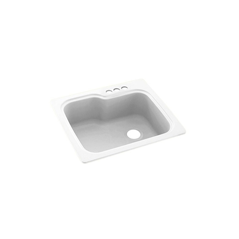 Swanstone KS02522SB.010-3 3-Hole Solid Surface Kitchen Sink, 25" x 22",