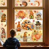 LHIUEM Autumn Window Stickers Maple Leaves Glass Decal Autumn Gnomes
