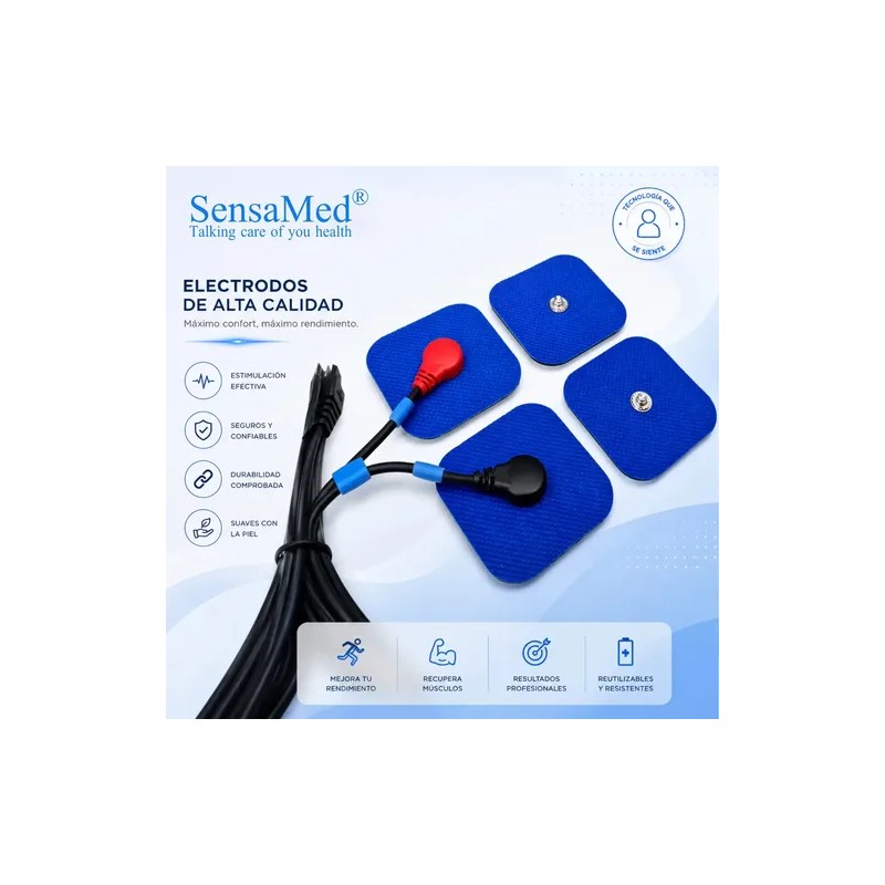 8 Electrodos Parches Pads 5x5 Snap Compatible Con Compex Color