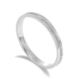 Frosted Sterling Silver Full Eternity Ring Size M (I - W Available)