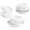 LE TAUCI 6 oz Cappuccino Cups with Saucers, Ceramic Coffee