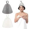 Sauna Hat, 2 Pcs Infrared Sauna Caps, Wool Sauna Hats
